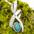 MIMI MUAH STERLING SILVER AUSTRALIAN OPAL NECKLACE