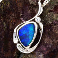 *SWEET SILHOUETTES STERLING SILVER AUSTRALIAN OPAL NECKLACE