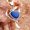 *COLOR CRACKLE STERLING SILVER AUSTRALIAN OPAL NECKLACE