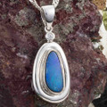 BLUE GIANT STERLING SILVER AUSTRALIAN OPAL NECKLACE