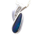 DON DON STERLING SILVER AUSTRALIAN OPAL NECKLACE