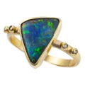 FINER THING 14KT GOLD & DIAMOND AUSTRALIAN OPAL RING