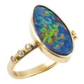 * 1 BREATHE DEEP 14KT GOLD & DIAMOND AUSTRALIAN OPAL RING