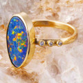 * 1 BREATHE DEEP 14KT GOLD & DIAMOND AUSTRALIAN OPAL RING