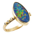 * 1 BREATHE DEEP 14KT GOLD & DIAMOND AUSTRALIAN OPAL RING