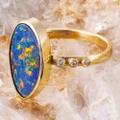 * 1 BREATHE DEEP 14KT GOLD & DIAMOND AUSTRALIAN OPAL RING