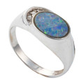 GEMINI TWINKLE  STERLING SILVER AUSTRALIAN OPAL RING