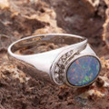 GEMINI TWINKLE  STERLING SILVER AUSTRALIAN OPAL RING