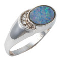 GEMINI TWINKLE  STERLING SILVER AUSTRALIAN OPAL RING