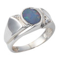 LEO GLOW STERLING SILVER AUSTRALIAN OPAL RING LEO GLOW STERLING SILVER AUSTRALIAN OPAL RING