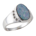 LUNAR SPARK STERLING SILVER AUSTRALIAN OPAL RING