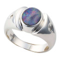 SOLAR DRIFT  STERLING SILVER AUSTRALIAN OPAL RING
