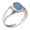 COSMIC EARTHLING STERLING SILVER AUSTRALIAN OPAL RING
