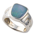 COMET TAIL STERLING SILVER AUSTRALIAN OPAL RING