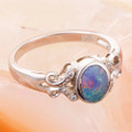 PEGASUS PLUME STERLING SILVER AUSTRALIAN OPAL RING