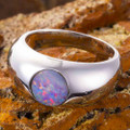 MORNING STAR STERLING SILVER AUSTRALIAN OPAL RING