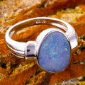 LUNAR TIDE STERLING SILVER AUSTRALIAN OPAL RING