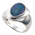 NEBULA MORNING STERLING SILVER AUSTRALIAN OPAL RING