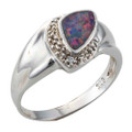 STAR LOVE STERLING SILVER AUSTRALIAN OPAL RING