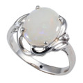 MOON BABY STERLING SILVER AUSTRALIAN WHITE OPAL RING