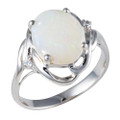 MOON BABY STERLING SILVER AUSTRALIAN WHITE OPAL RING