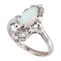AIRY WONDER STERLING SILVER AUSTRALIAN WHITE OPAL RING