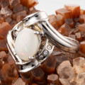 ONE GEM STERLING SILVER AUSTRALIAN WHITE OPAL RING ONE GEM STERLING SILVER AUSTRALIAN WHITE OPAL RING