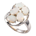 SUN SONG STERLING SILVER AUSTRALIAN WHITE OPAL RING