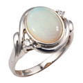 STELLAR SPIRIT STERLING SILVER AUSTRALIAN WHITE OPAL RING