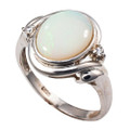 * 1 STELLAR SPIRIT STERLING SILVER AUSTRALIAN WHITE OPAL RING