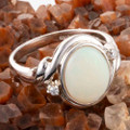 * 1 STELLAR SPIRIT STERLING SILVER AUSTRALIAN WHITE OPAL RING