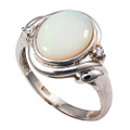 SUNLIT DREAM STERLING SILVER AUSTRALIAN WHITE OPAL RING