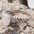 NOVA NIBBLES STERLING SILVER AUSTRALIAN WHITE OPAL RING