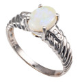 NOVA NIBBLES STERLING SILVER AUSTRALIAN WHITE OPAL RING