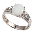 COSMIC CLOUD STERLING SILVER AUSTRALIAN WHITE OPAL RING