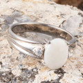 COSMIC CLOUD STERLING SILVER AUSTRALIAN WHITE OPAL RING