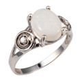 SUNFLOWER SKI STERLING SILVER AUSTRALIAN WHITE OPAL RING
