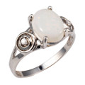 SUNFLOWER SKI STERLING SILVER AUSTRALIAN WHITE OPAL RING