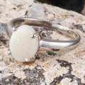 * 1 STAR MEADOW STERLING SILVER AUSTRALIAN WHITE OPAL RING
