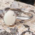 * 1 STAR MEADOW STERLING SILVER AUSTRALIAN WHITE OPAL RING