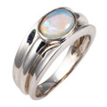 *NEBULA DEW STERLING SILVER AUSTRALIAN WHITE OPAL RING