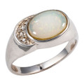 *MOONSTRUCK STERLING SILVER AUSTRALIAN WHITE OPAL RING