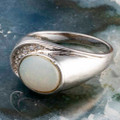 *MOONSTRUCK STERLING SILVER AUSTRALIAN WHITE OPAL RING