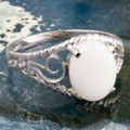 *LUNAR POWER STERLING SILVER AUSTRALIAN WHITE OPAL RING *LUNAR POWER STERLING SILVER AUSTRALIAN WHITE OPAL RING