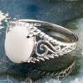 *LUNAR POWER STERLING SILVER AUSTRALIAN WHITE OPAL RING *LUNAR POWER STERLING SILVER AUSTRALIAN WHITE OPAL RING