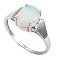 *SOLAR BLESSING STERLING SILVER AUSTRALIAN WHITE OPAL RING *SOLAR BLESSING STERLING SILVER AUSTRALIAN WHITE OPAL RING