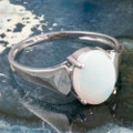 *SOLAR BLESSING STERLING SILVER AUSTRALIAN WHITE OPAL RING *SOLAR BLESSING STERLING SILVER AUSTRALIAN WHITE OPAL RING
