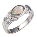 * 1 SUN SAGE STERLING SILVER AUSTRALIAN WHITE OPAL RING