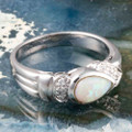 * 1 SUN SAGE STERLING SILVER AUSTRALIAN WHITE OPAL RING