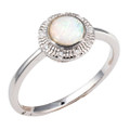 COSMIC INTUITION STERLING SILVER AUSTRALIAN WHITE OPAL RING